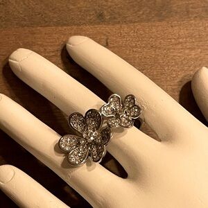 Silver Floral Cocktail Ring